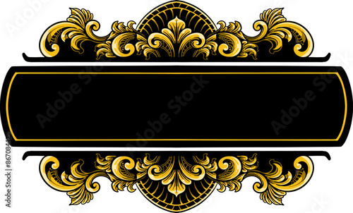 Vintage fancy title border element antique victorian retanggle with spearheads header frame vector