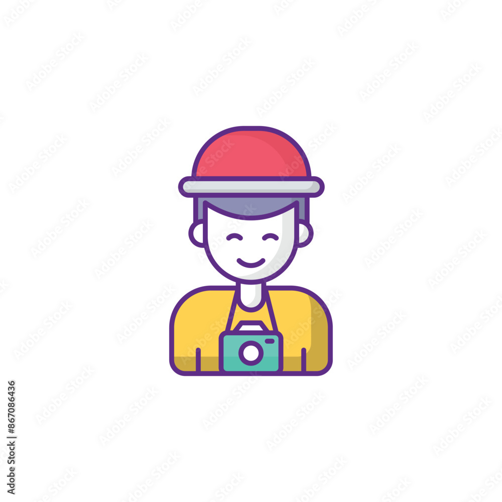 Photographer icon design with white background stock illustration Photographer icon design with white background stock illustration