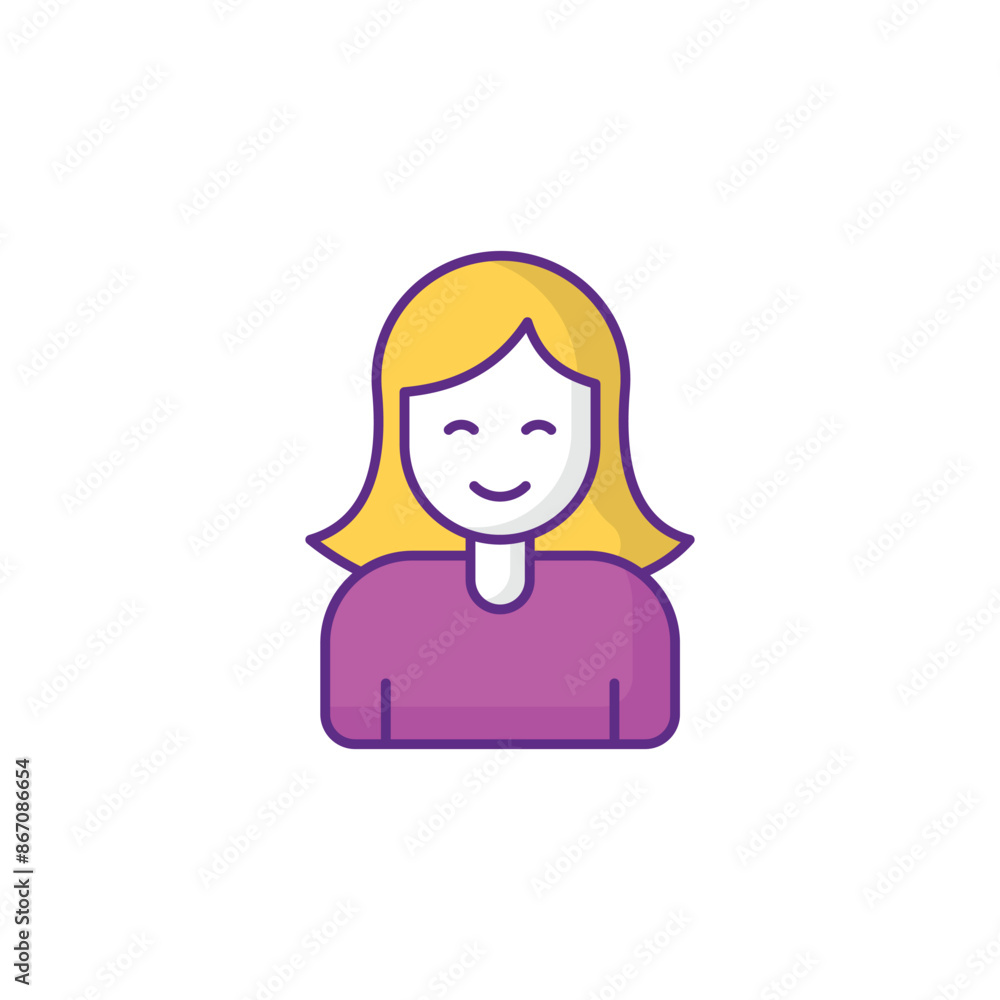 Girl icon design with white background stock illustration Girl icon design with white background stock illustration