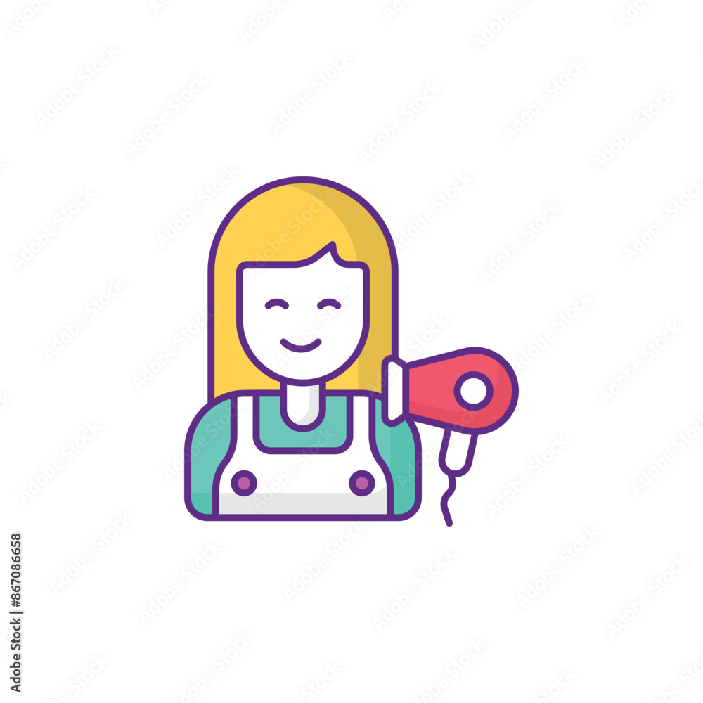 Hairdresser icon design with white background stock illustration Hairdresser icon design with white background stock illustration