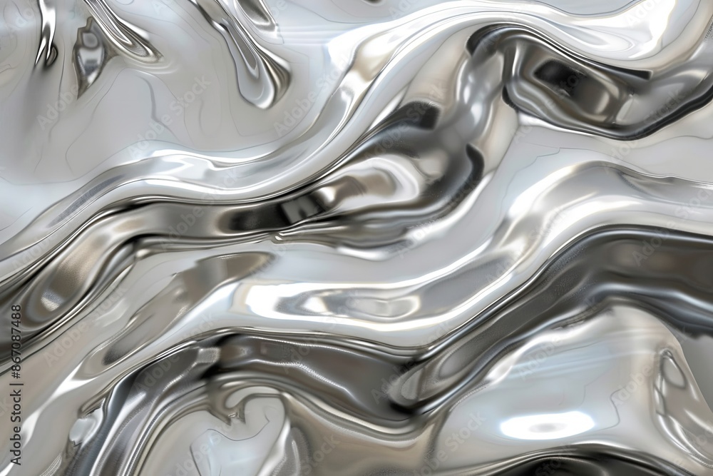 Silver abstract background with wavy pattern created with generative ai Silver abstract background with wavy pattern created with generative ai