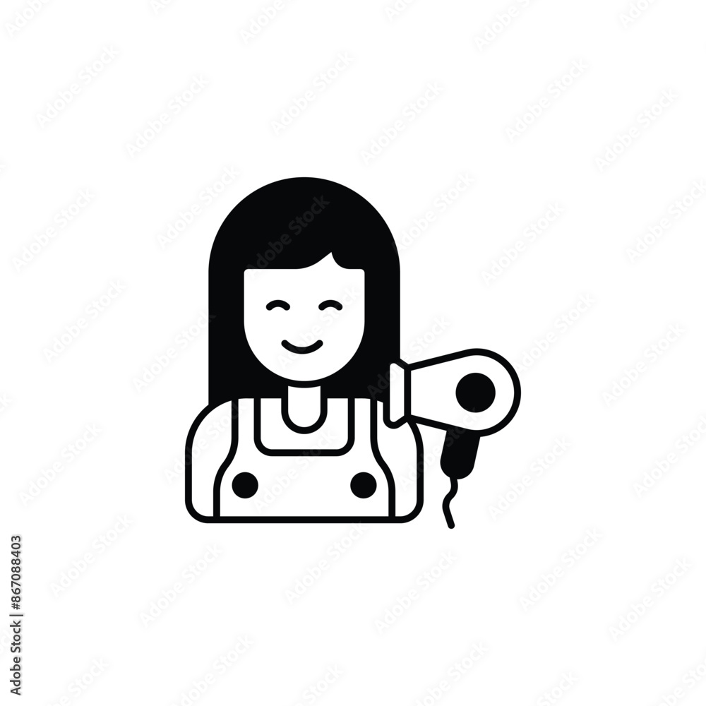 Hairdresser icon design with white background stock illustration Hairdresser icon design with white background stock illustration