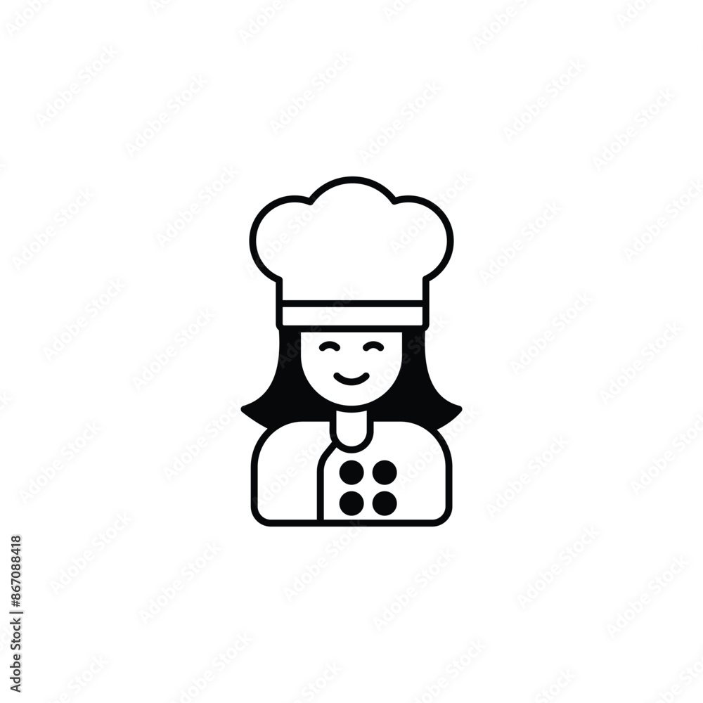 Chef icon design with white background stock illustration Chef icon design with white background stock illustration