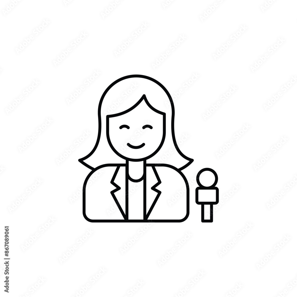 Reporter icon design with white background stock illustration Reporter icon design with white background stock illustration