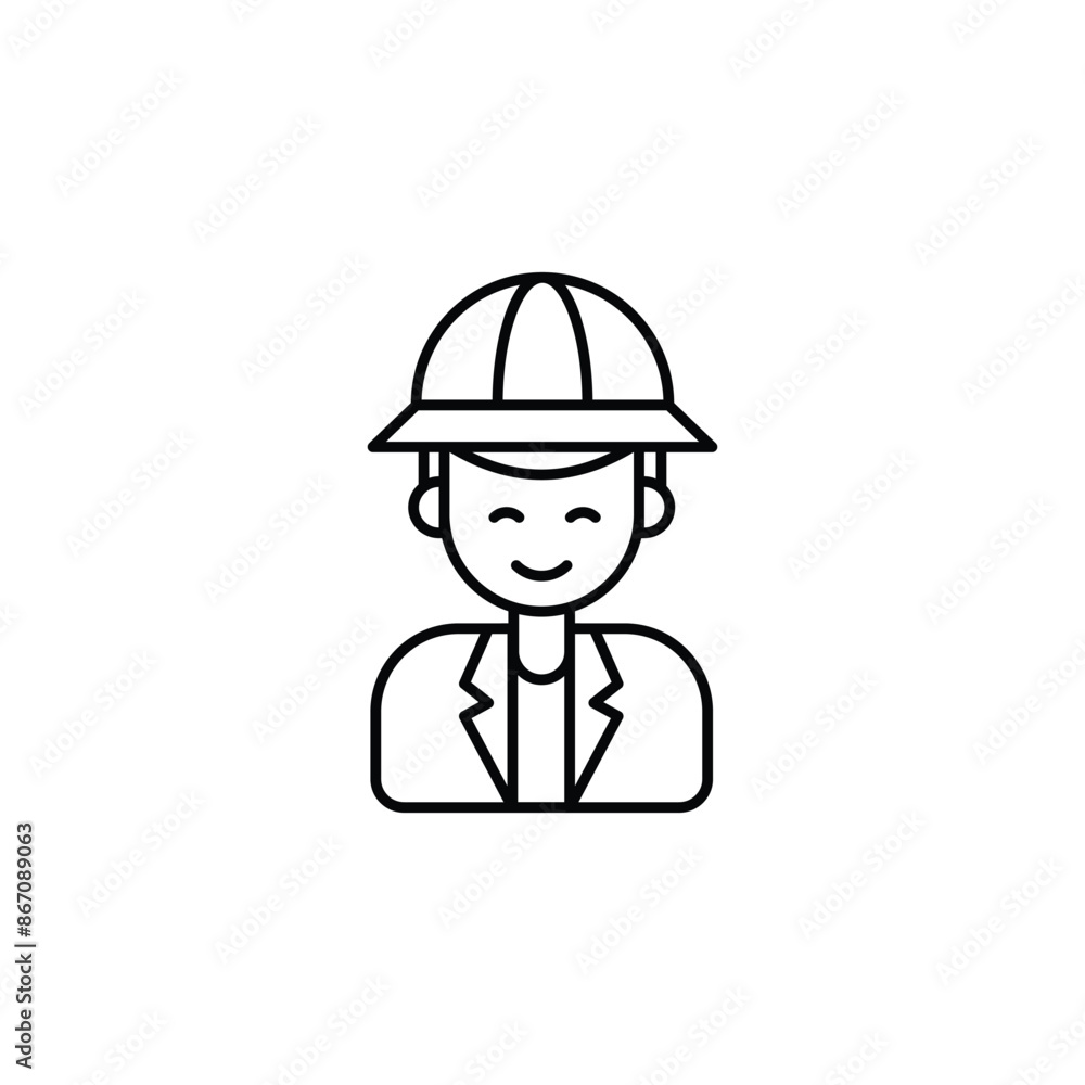 Archaeologist icon design with white background stock illustration Archaeologist icon design with white background stock illustration