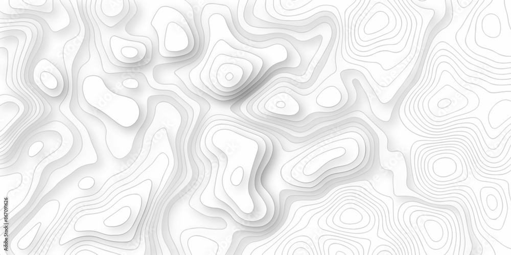 White wave line grid map and Topographic contour map lines. Seamless pattern with lines Topographic map. Geographic mountain relief diagram striped diagonal line wave carve pattern.
White wave line grid map and Topographic contour map lines. Seamless pattern with lines Topographic map. Geographic mountain relief diagram striped diagonal line wave carve pattern.