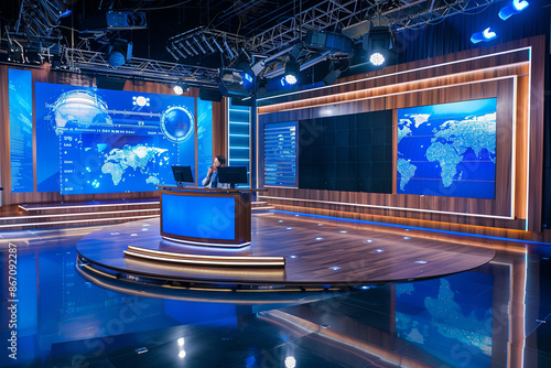 TV broadcast studio for producing news and talk shows © Emanuel