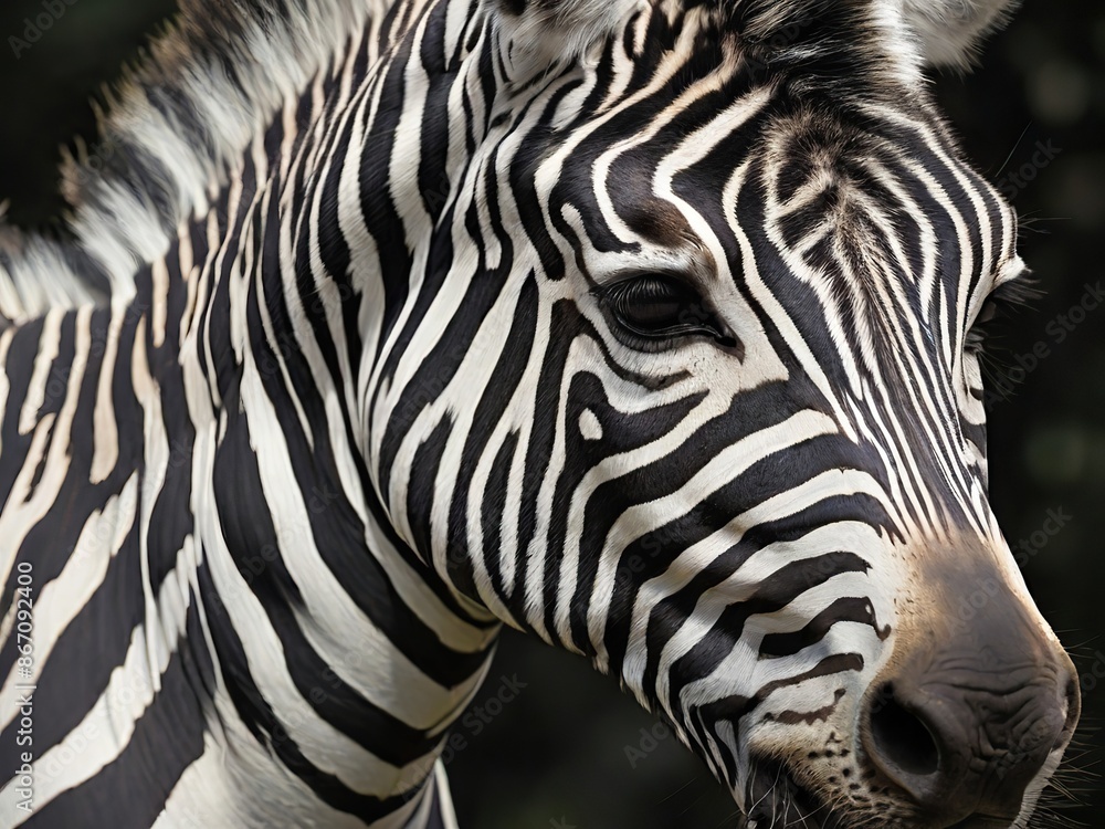 Fototapeta premium adult zebra head, close-up 