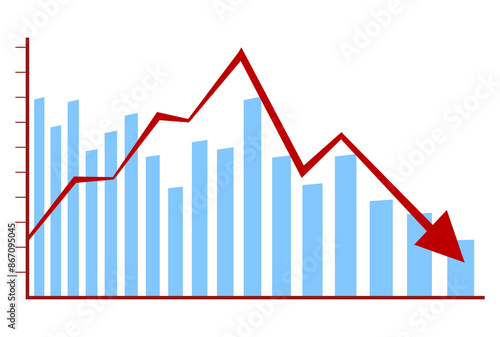 Red arrow graph going down
