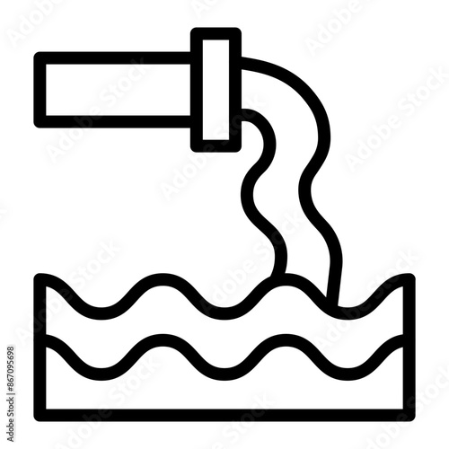 Sewage Pipe Vector Line Icon Design