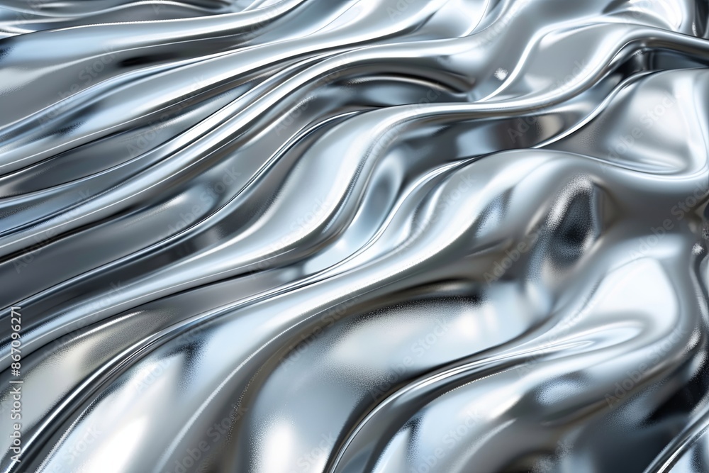 Silver abstract background with wavy pattern created with generative ai Silver abstract background with wavy pattern created with generative ai
