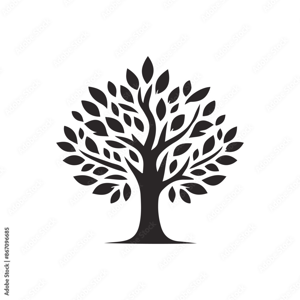 Silhouette vector of tree design template Silhouette vector of tree design template