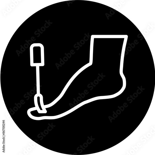 Pedicure Line White Circle Black