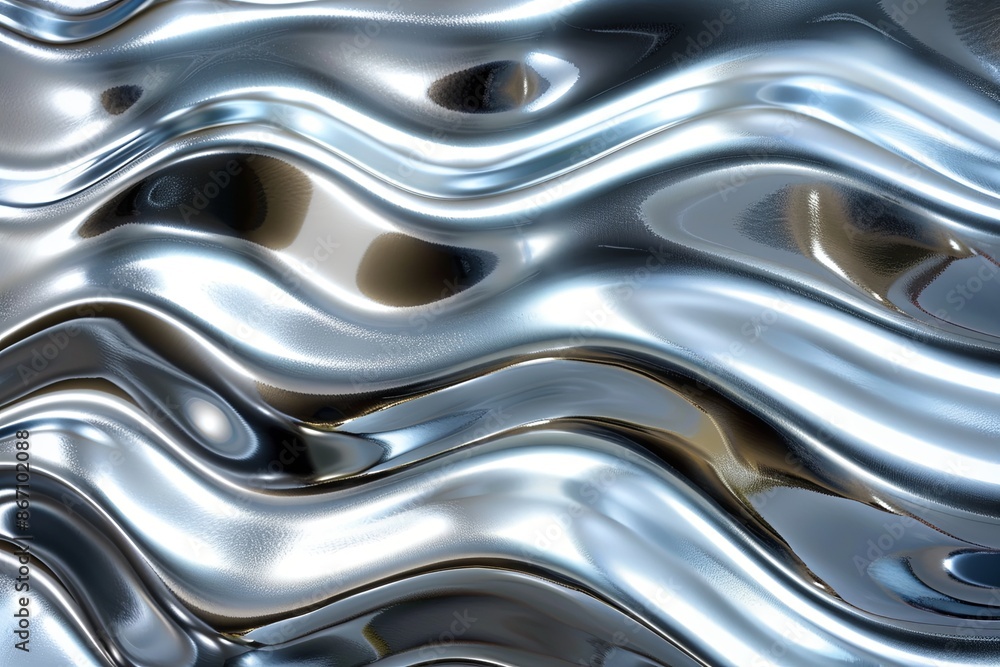 Silver abstract background with wavy pattern created with generative ai Silver abstract background with wavy pattern created with generative ai