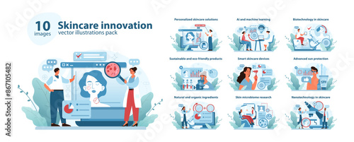 Skincare innovation set. Cutting-edge technology meets dermatology.