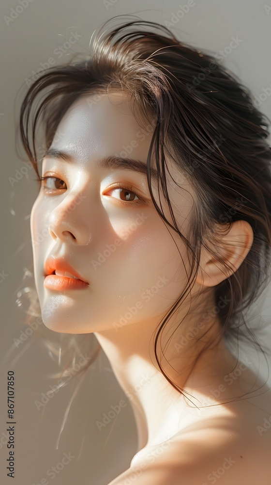 Captivating Beauty Elegant Asian Woman in Serene Spa Inspired Portrait Captivating Beauty Elegant Asian Woman in Serene Spa Inspired Portrait
