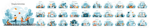 A vibrant display of everyday pastimes