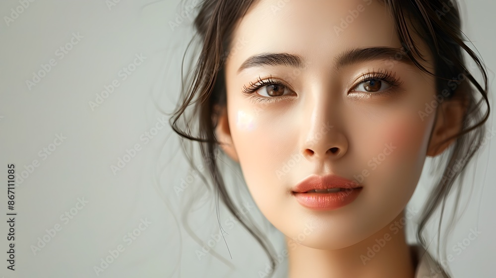 Captivating Asian Beauty in Serene Studio Portrait Captivating Asian Beauty in Serene Studio Portrait