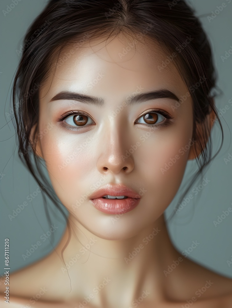 Captivating Asian Beauty Portrait with Flawless Skin and Serene Expression Captivating Asian Beauty Portrait with Flawless Skin and Serene Expression