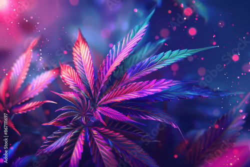 Futuristic Cannabis Leaf Banner
