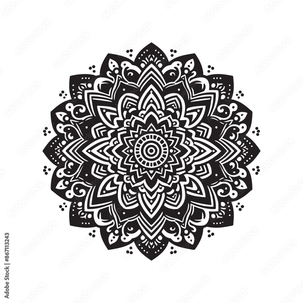Fototapeta premium Flower silhouette vector. Flowers icon. Set of leaves silhouette of beautiful plants, leaves, plant design. Vector illustration