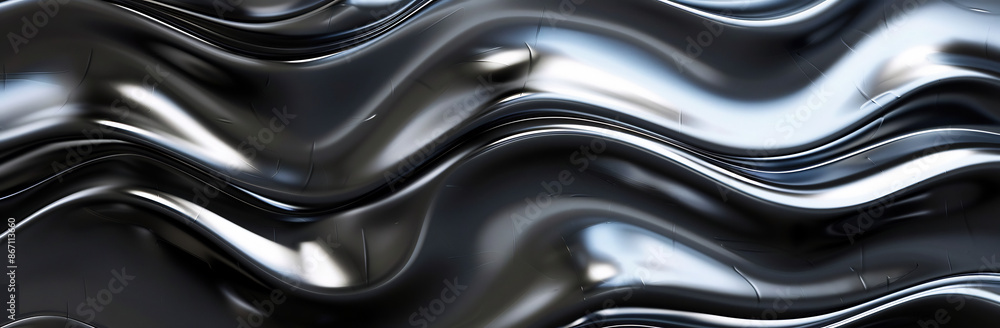 Elegant Black and Silver Metallic Waves with Fluid Dynamic Patterns ...