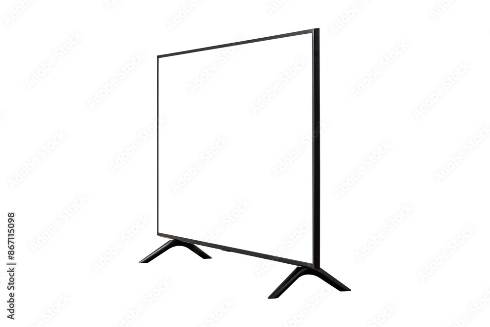 Smart TV with blank screen isolated on white background