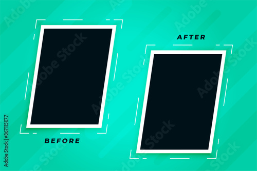 comparison before and after photo frame background