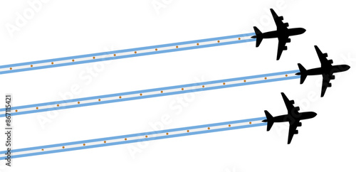 set Flying airplane with Argentina flag icon. airshow celebration day symbol Template Illustration Design