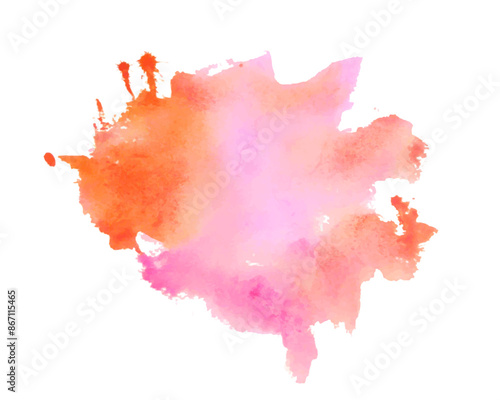 hand painted pink and orange watercolor ink blot background