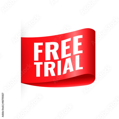 modern free trial offer background in ribbon style