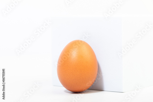 Brown eggs on a white background