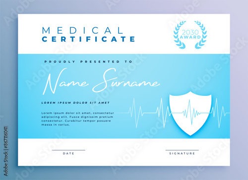 professional medical health certificate a paper of honor