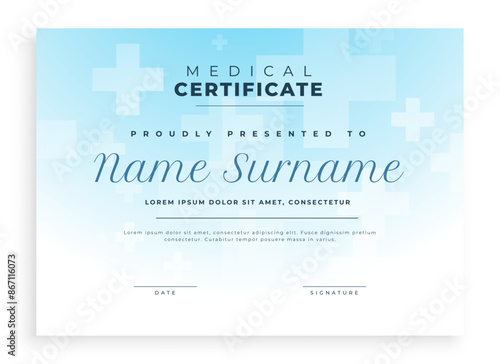 professional medical health care diploma template design