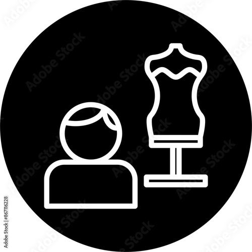 Fashion Designer Line White Circle Black