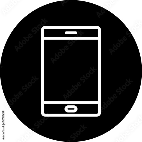 Mobile Line White Circle Black