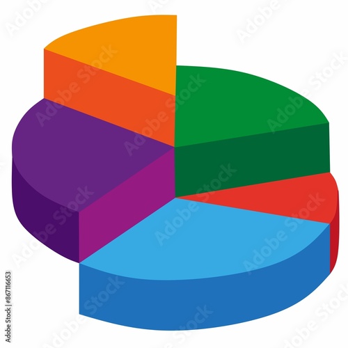3d pie chart finance stats illustration