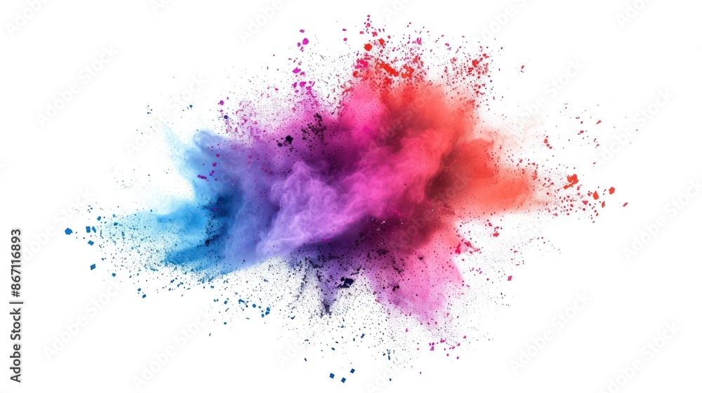 Abstract Colorful Explosion on White Background Abstract Colorful Explosion on White Background