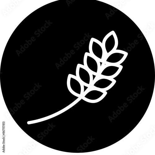 Wheat Line White Circle Black