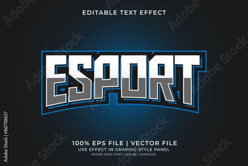 Text effect E-sport editable vector, e-sport emblem