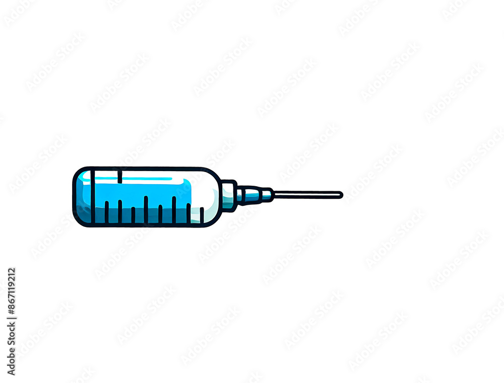 Isolated vector illustration of a small syringe on a white background. Isolated vector illustration of a small syringe on a white background.
