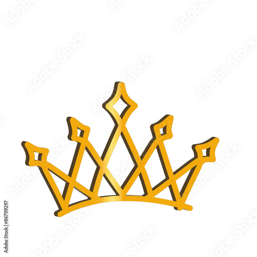 3D Crown Icon PNG