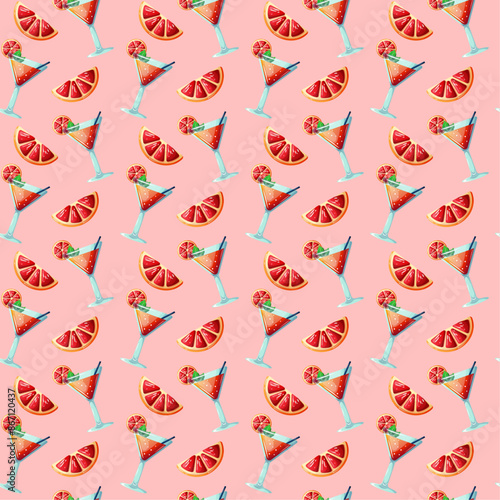 fresh summer drink pattern illustration