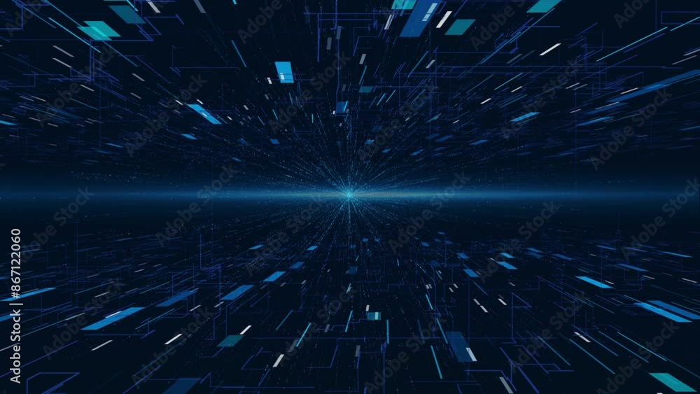 Data funnel ai network big data flow tunnel, Database funnel information, innovative analytics encoded data, cyberspace Technology background. Big data. Information artificial neural network