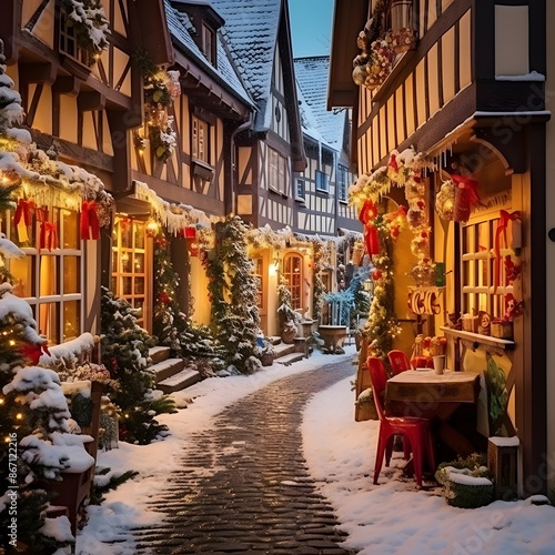 Christmas market in the old town of Strasbourg, Alsace, France © Michelle