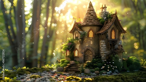 fairy tale castle in forest