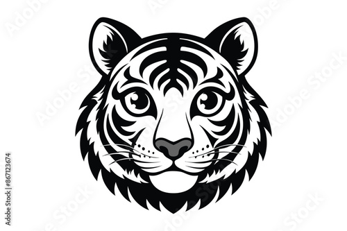 Wallpaper Mural Tiger head silhouette Torontodigital.ca