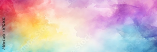 Abstract Watercolor Background with Rainbow Hues