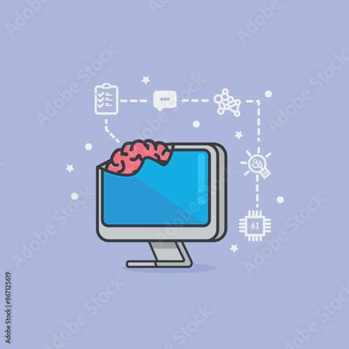 Computer Vision Cartoon in the age of artificial Intelegent Theme