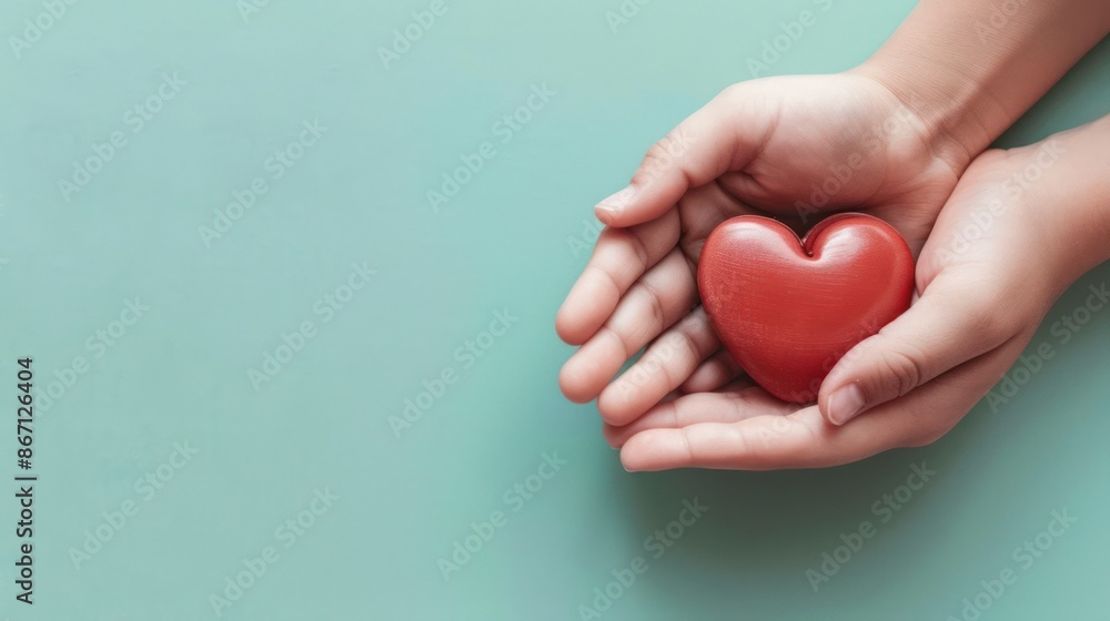 Fototapeta premium Heart in Hands: Symbol of Love and Care